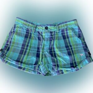 PINK Victorias Secret | Green & Blue Plaid Shorts | Size 6 | Free with Purchase